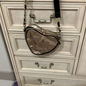 Betsey Johnson Gold Heart Crossbody Bag